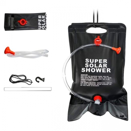 Dus solar suspendat pentru camping sau plaja, capacitate 20l, culoare Neagra [4]