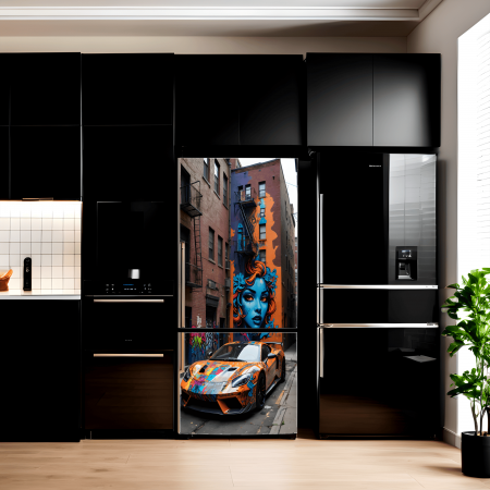 Decorare Locuinta - Folie imprimata color pentru decor Frigider, dimensiune 200 x 90cm, model: AVX-FR01