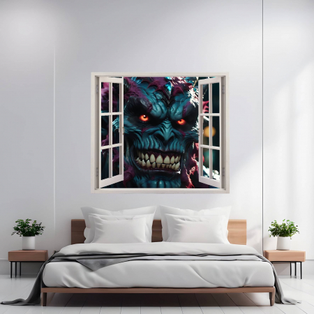 Print Fereastra spre Rai - Folie imprimata color pentru decor perete locuinta, dimensiune 125 x 110cm, model: VIEW TO HAVEN 09