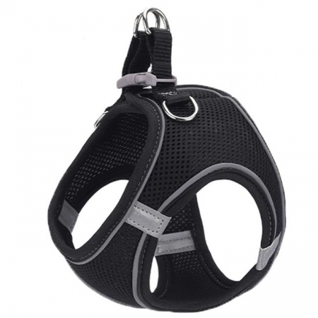 Ham pentru caini de talie mica cu elemente reflectorizante, confortabil, marime XXXS, culoare Negru, AniOne Germany [1]