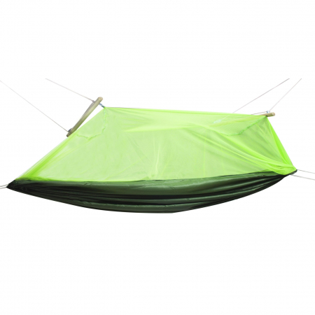 Hamac de Camping Dublu (2 persoane), 200 x 100 cm + Plasa de tantari, culoare Verde [1]