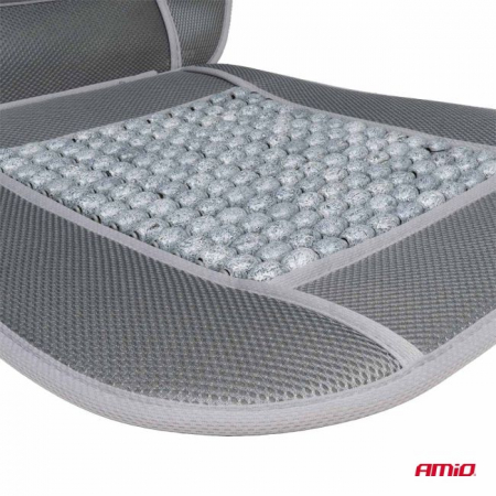 Husa scaun auto cu bile de masaj si suport lombar, dimensiuni 110 x 46 cm, culoare Gri [1]
