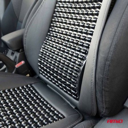 Husa scaun auto cu bile de masaj, suport lombar si tetiera, dimensiuni 147 x 68 cm, culoare Neagra [3]