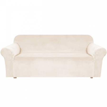 Accesorii Casa - Husa universala pentru canapea standard cu 3 locuri, imitatie catifea, culoare BEJ