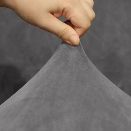 Husa universala pentru canapea standard cu 3 locuri, imitatie catifea, culoare GRI [2]