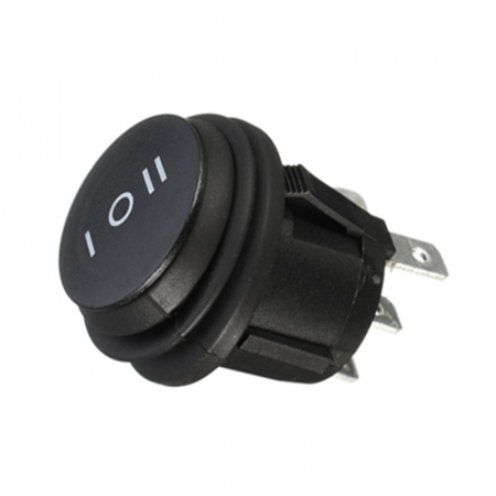 Accesorii Autoturisme - Intrerupator circular cu 3 pozitii, waterproof pentru utilaje, Off-Road, ATV, SSV, QUAD, Scuter, Motocicleta