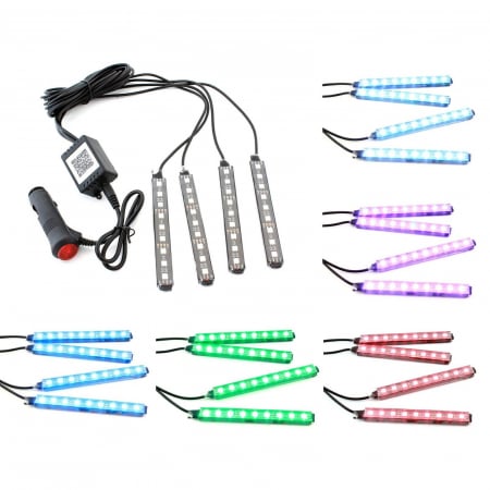 Lumini Ambientale - Lumini UnderCar LED - RGB pentru interior sau exterior cu Bluetooth - 12cm ZD65B