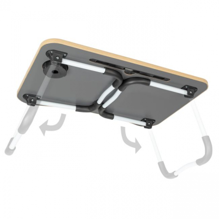 Masa pentru Laptop plianta din MDF, dimensiune 60 x 39,5 cm, cu suport pahar si telefon [3]