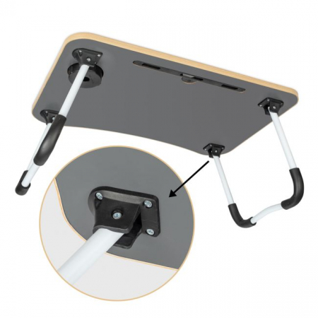 Masa pentru Laptop plianta din MDF, dimensiune 60 x 39,5 cm, cu suport pahar si telefon [11]