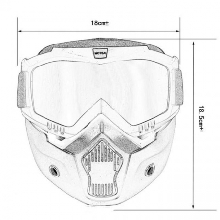 Masca de Protectie cu Ochelari Detasabili, cu destinatie Moto, ATV, SSV, QUAD [2]