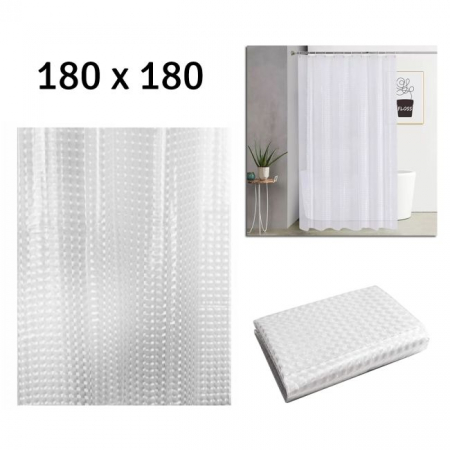Perdea de dus semitransparenta din PEVA, dimensiune 180 x 180 cm [1]