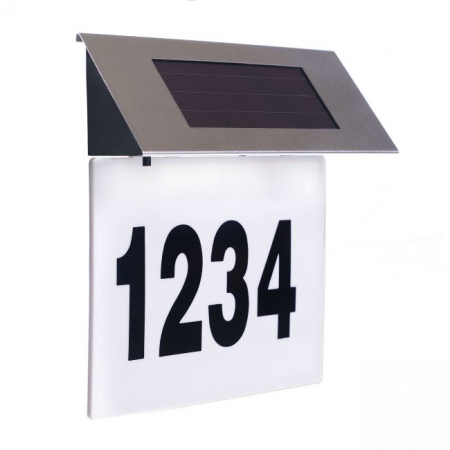 Placa numar casa iluminata LED, incarcare solara, carcasa din INOX [1]