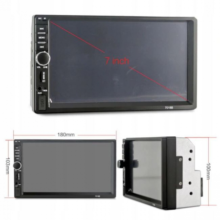 Player Video Auto dimensiune 2DIN, + Camera Marsarier INCLUSA, TouchScreen de 7 inch, 4 x 50W, model WDS-30 cu Bluetooth, Handsfree, Radio, MP3, WMA, MP4, AUX, Card, Telecomanda [3]