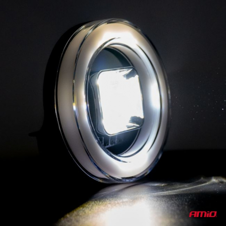 Proiector LED cu Angel Eye model AWL58, pozitie, semnalizare, faza lunga/scurta, pentru Off-Road, ATV, SSV, putere 45W, 8000lm, tensiune 9-36V, dimensiuni 114,5 x 114,5 x 52 mm [1]