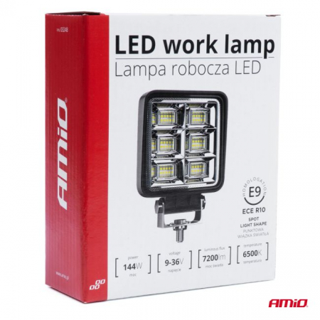 Proiector LED pentru Off-Road, ATV, SSV, putere 144W, culoare 6500K, tensiune 9-36V, dimensiuni 110 x 110 x 35 mm [3]