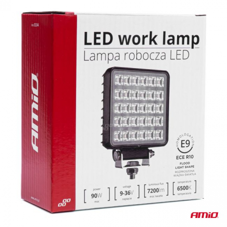Proiector LED pentru Off-Road, ATV, SSV, putere 90W, culoare 6500K, tensiune 9-36V, dimensiuni 110 x 110 x 45 mm [2]