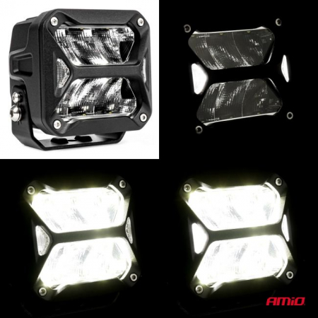 Proiector LED "PRO SERIES" cu doua functii pentru Off-Road, ATV, SSV, putere 58W, 7200lm, culoare 6000K, tensiune 10-30V, dimensiuni 107 x 102 x 86 mm [1]