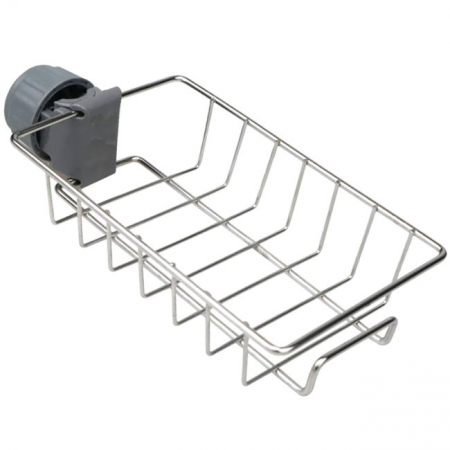 Raft organizator universal pentru bucatarie sau baie, montaj pe robinet, material otel, culoare Argintiu [2]