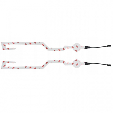 Set 2 benzi LED pentru iluminare casca moto, culoare alba, telecomanda cu fir, alimentare baterii [2]