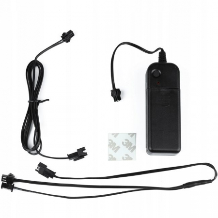 Set 2 benzi LED pentru iluminare casca moto, culoare alba, telecomanda cu fir, alimentare baterii [3]