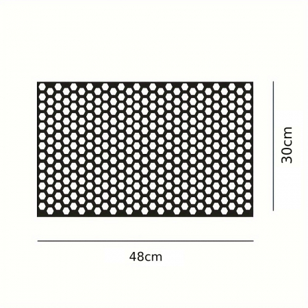 Set 2 folii autoadezive decupate pentru decorarea stopurilor auto, dimensiune 2 x 48 x 30cm, culoare Negru Mat, model HONEYCOMB [1]