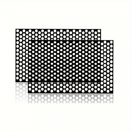 Set 2 folii autoadezive decupate pentru decorarea stopurilor auto, dimensiune 2 x 48 x 30cm, culoare Negru Mat, model HONEYCOMB [2]