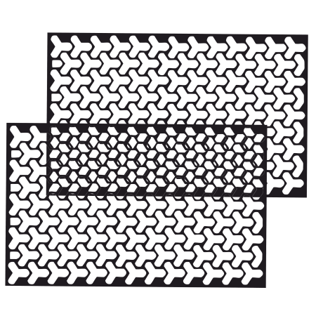 Set 2 folii autoadezive decupate pentru decorarea stopurilor auto, dimensiune 2 x 48 x 30cm, culoare Negru Mat, model HONEYCOMB TRIANGLE [2]