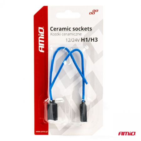 Set 2 mufe ceramice drepte, soclu H1, H3, rezistente termic [1]