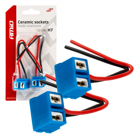 Sigurante si Conectori - Set 2 mufe ceramice soclu H7, rezistente termic, L Shape