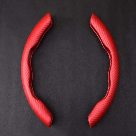 Set 2 ornamente volan finisaj CARBON ROSU, dimensiune universala [2]