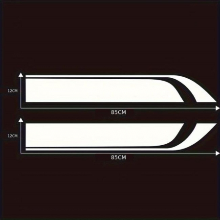 Set 2 stickere autoadezive Tuning, model "Hood Stripes V1", dimensiune 85 x 12 cm, culoare Neagra [1]