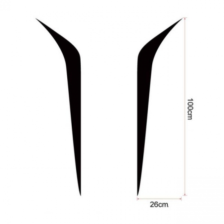 Set 2 stickere autoadezive Tuning, model "Hood Stripes V2", dimensiune 100 x 26 cm, culoare Neagra [1]