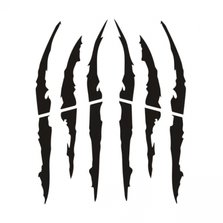 Set 2 stickere autoadezive Tuning, model "Monster Scratches", dimensiune 37 x 9 cm, culoare Negru [1]