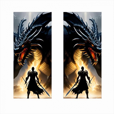Set 2 stickere decorative pentru stalpii usilor, print autoadeziv de inalta rezolutie, dimensine 2 buc x 50 x 22 cm , cod: AVX-SSU-01 [2]