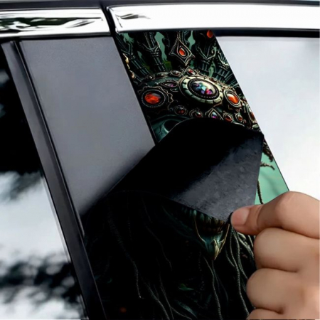 Stickere Auto - Set 2 stickere decorative pentru stalpii usilor, print autoadeziv de inalta rezolutie, dimensine 2 buc x 50 x 22 cm , cod: AVX-SSU-13