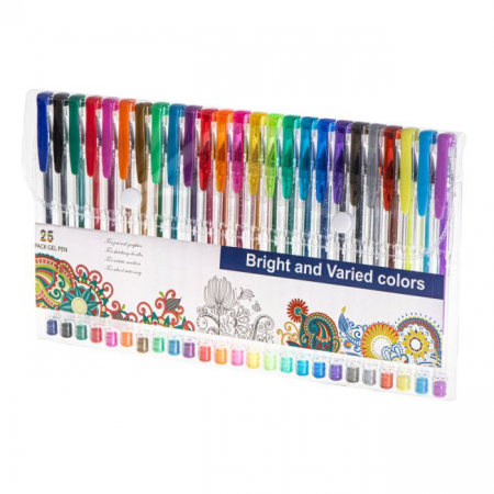 Set 25 piese, Pixuri cu gel multicolor cu sclipici (glitter) [7]