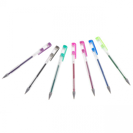 Set 25 piese, Pixuri cu gel multicolor cu sclipici (glitter) [1]