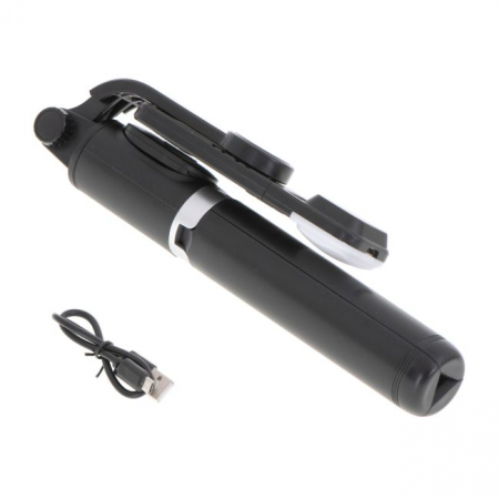 Set 3in1, Selfie Stick cu Lampa LED si Trepied, conectare Bluetooth, alimentare USB [8]