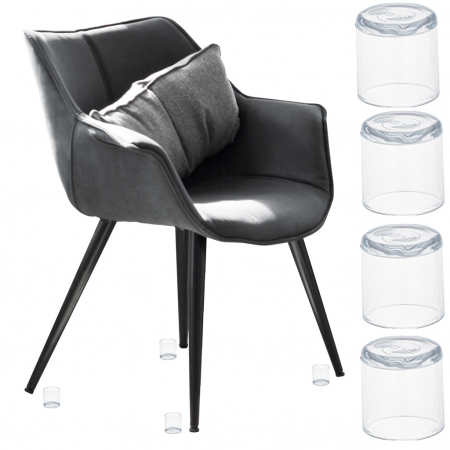 Decoratiuni Interioare - Set 4 buc. protectii anti-zgarieturi picioare scaun, diametru 19mm, culoare transparent