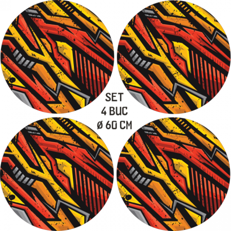 Set 4 Folii Imprimate Outdoor cu EcoSolvent, autoadezive, pentru decorarea jantelor auto, dimetru 60 cm, model FJT-13 [2]