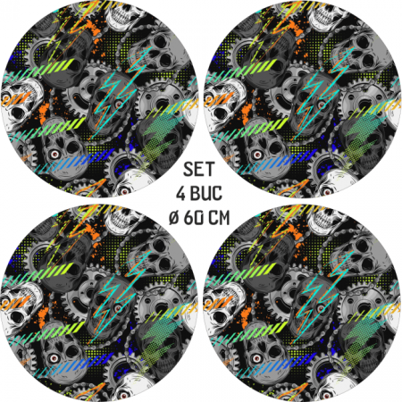 Set 4 Folii Imprimate Outdoor cu EcoSolvent, autoadezive, pentru decorarea jantelor auto, dimetru 60 cm, model FJT-20 [2]