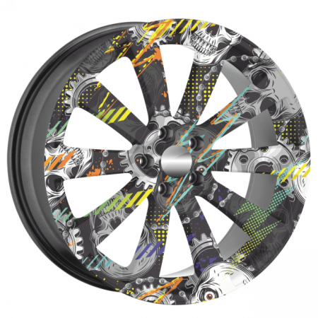 Set 4 Folii Imprimate Outdoor cu EcoSolvent, autoadezive, pentru decorarea jantelor auto, dimetru 60 cm, model FJT-20 [3]