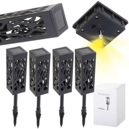 Set 4 lampi solare de gradina cu picior tip "Lampion" cu LED [1]