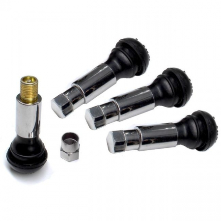 Set 4 Valve Metalice Cromate cu capac hexagonal [1]