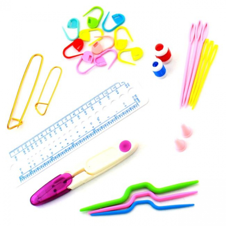 Set 50 piese pentru crosetat in husa din piele ecologica, un cadou perfect pentru pasionații de crosetat sau broderie [2]