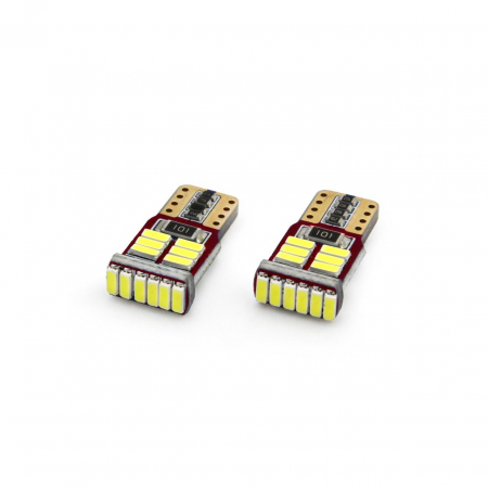 Set becuri auto cu LED CANBUS compatibil T10e W5W 18 SMD Alb 12V, destinat competitiilor auto sau off-road [2]