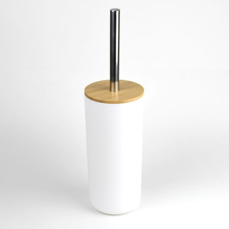 Set Elegant pentru baie format din 6 piese, ABS + lemn, culoare alb/maro [8]