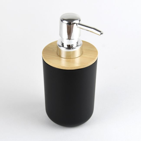 Set Elegant pentru baie format din 6 piese, ABS + lemn, culoare negru/maro [3]