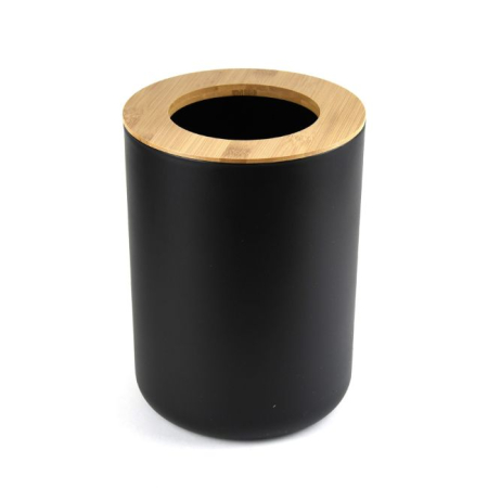 Set Elegant pentru baie format din 6 piese, ABS + lemn, culoare negru/maro [5]