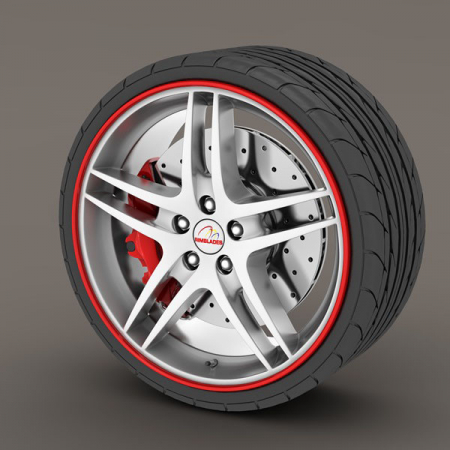 Accesorii Autoturisme - Set protectie jante, calitate Premium, 4 inele din plastic, culoare ROSU